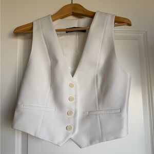 Zara Elegant White Vest